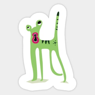 Green dog Sticker